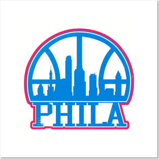 Philadelphia Basketball Skyline Posters and Art